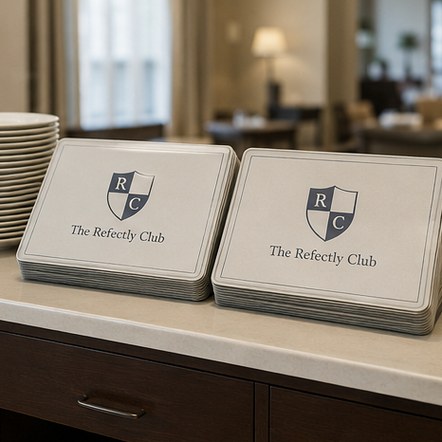 Customized placemats for hotels and breakfast service