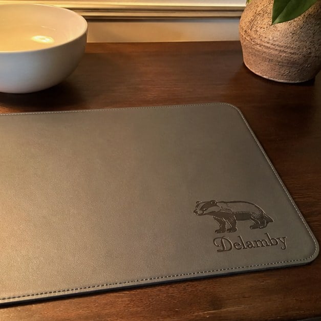 Placemats with logo — customer photo